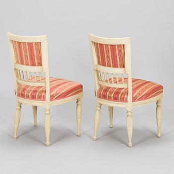 A pair of late Gustavian chairs, early 19th century.