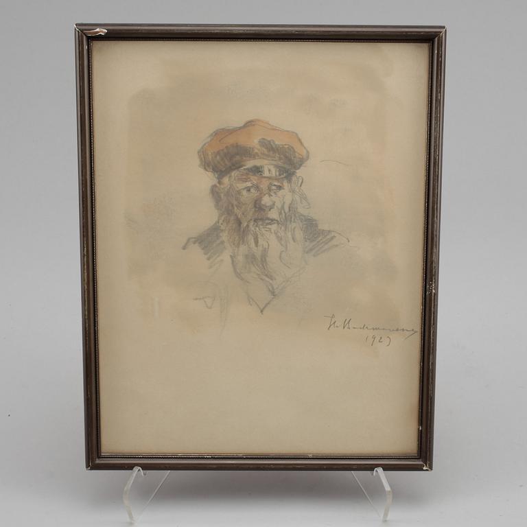 HUGO BACKMANSSON, teckning, signerad och daterad 1929.