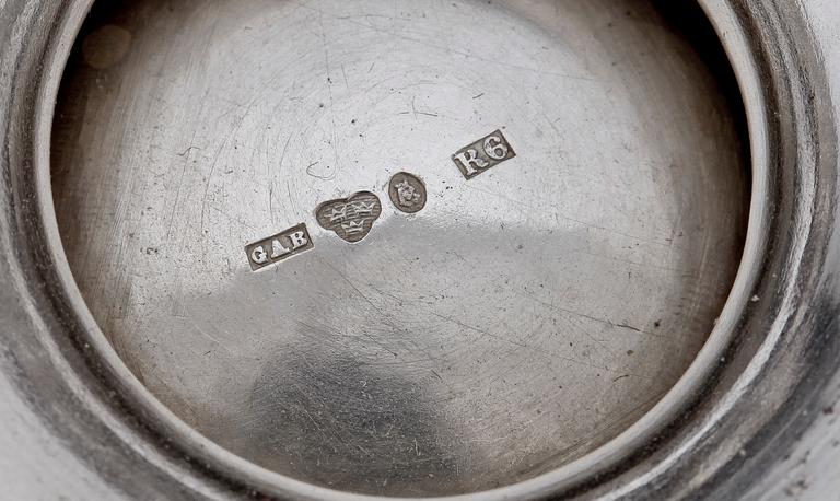 KAFFESERVIS, 3 delar, silver, nyrenässans, GAB, Stockholm 1895. Totalvikt ca 900 gram.