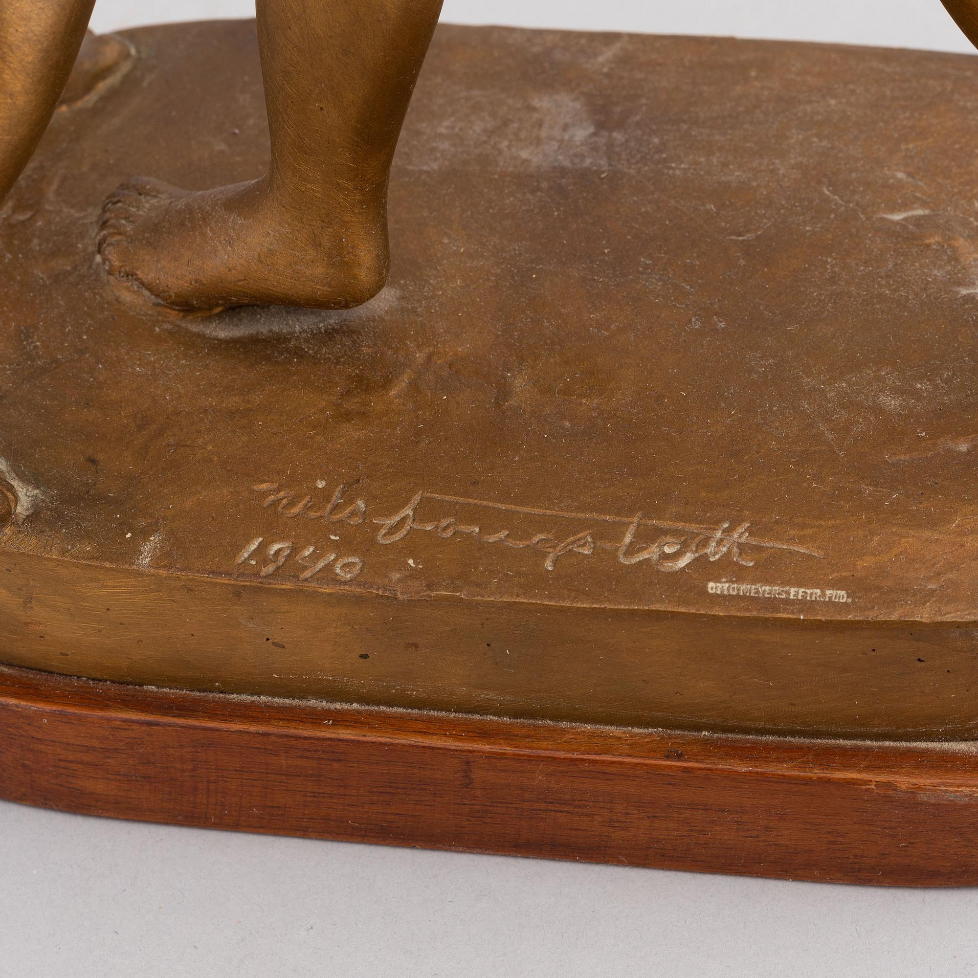 Nils Fougstedt, skulpture, bronze, signed and dated 1940.