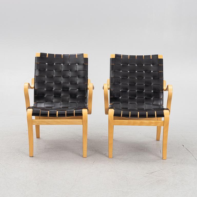 Bruno Mathsson, armchairs, a pair, "Mina", Dux.