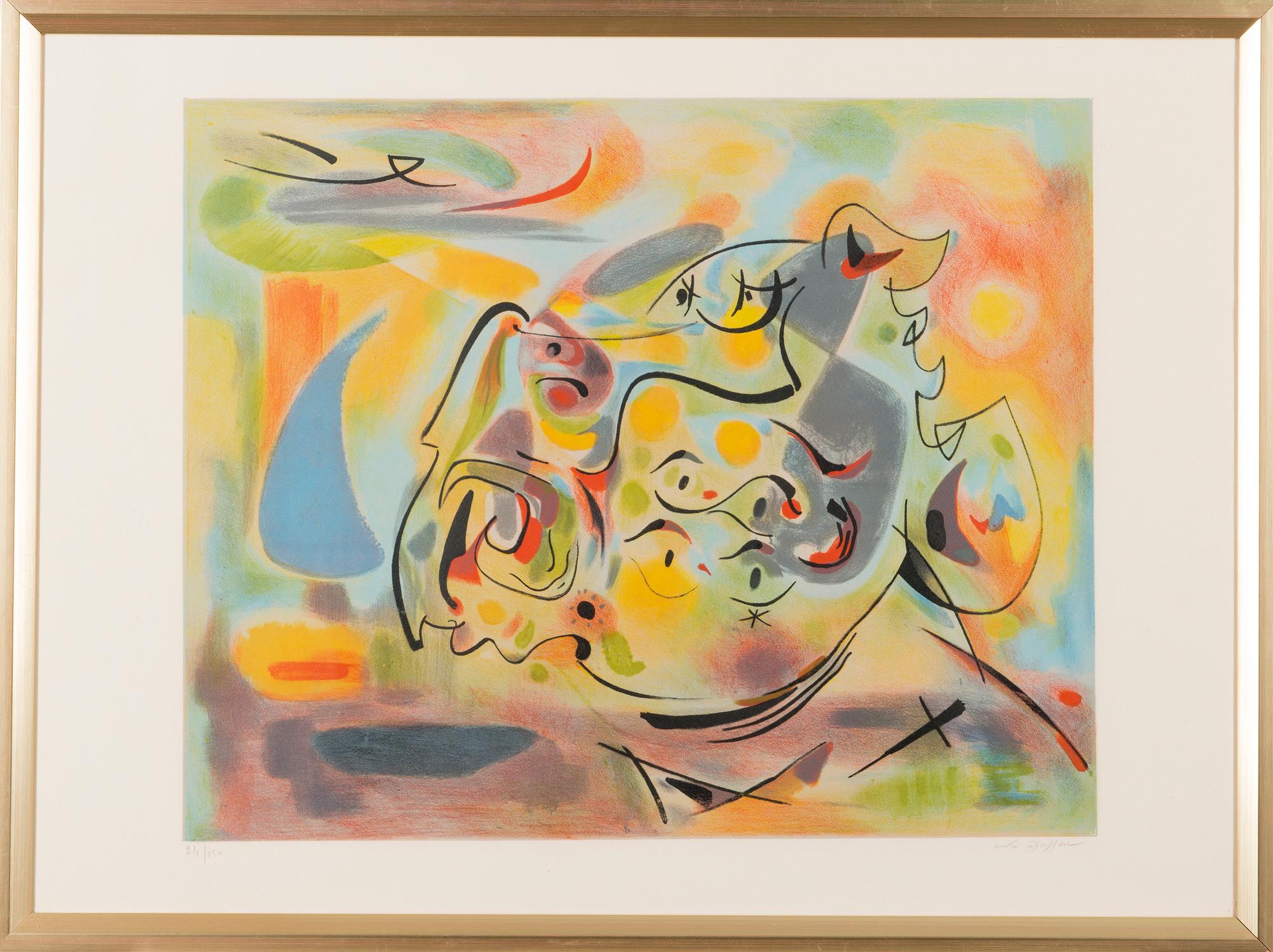 ANDRÉ MASSON, värilitografia, signeerattu.