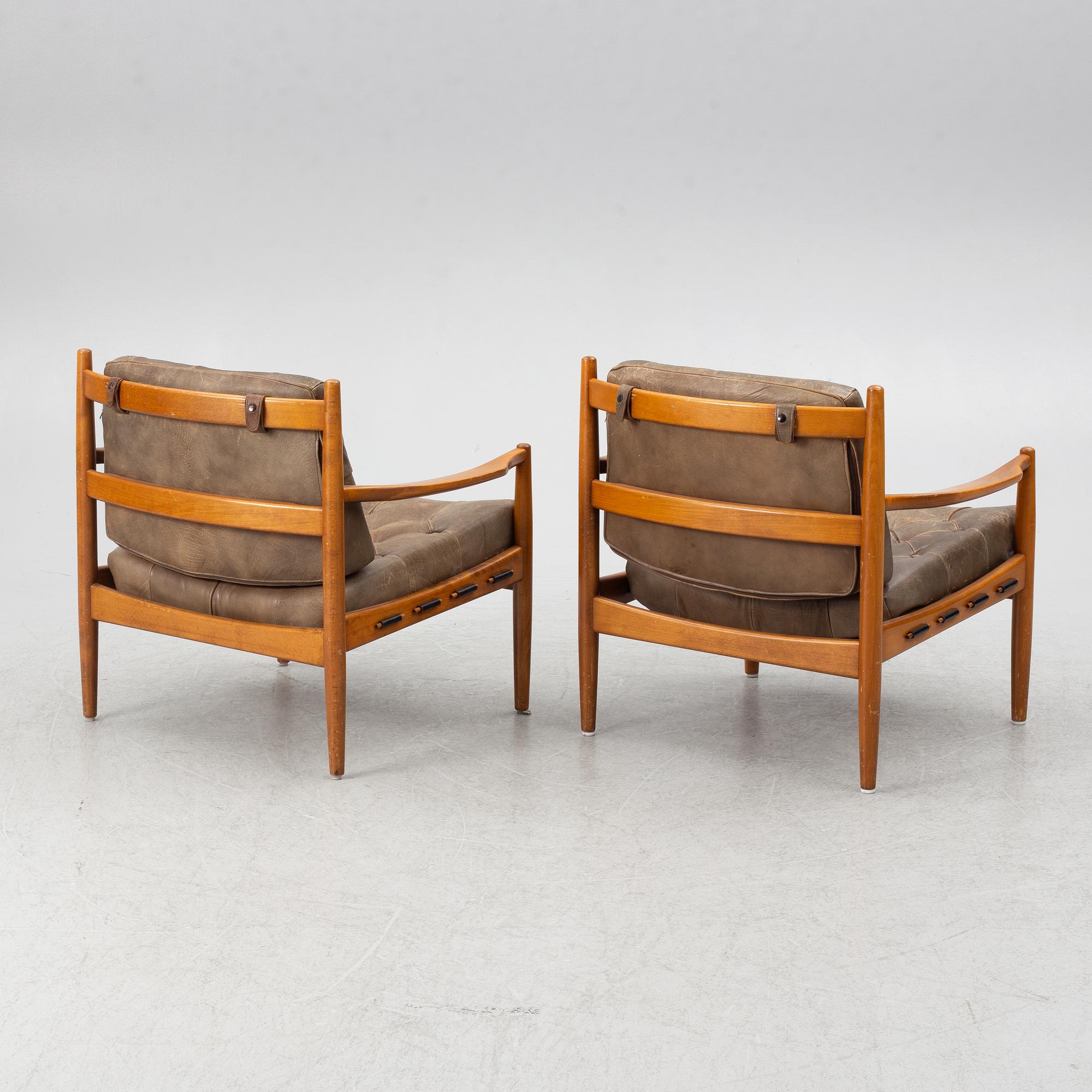 Ingemar Thillmark, armchairs, a pair, "Läckö", OPE Möbel. 1960s.