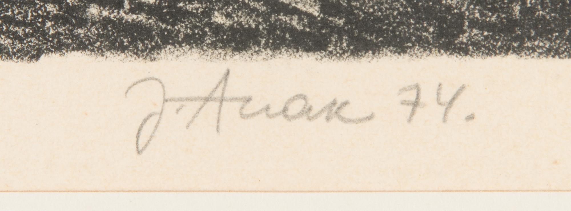 Jüri Arrak, litografia, signeerattu ja päivätty -74, numeroitu 10/50.