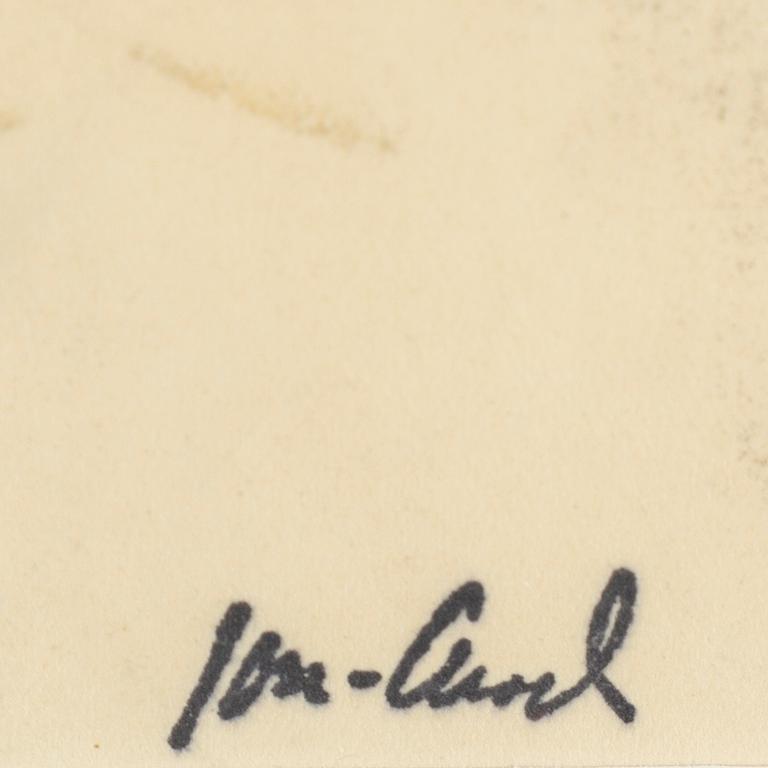 JOHN JON-AND, watercolour, and pastel, stamped signature.