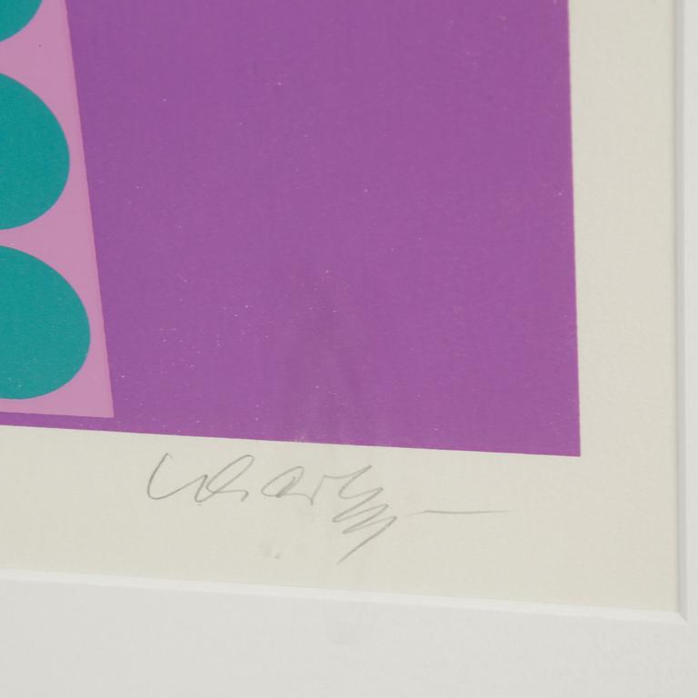 Victor Vasarely, silkscreen in colours, signed 104/295.