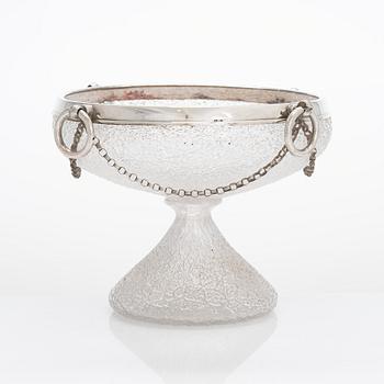 A Dutch silver mounted glass bowl, 1920-30s.