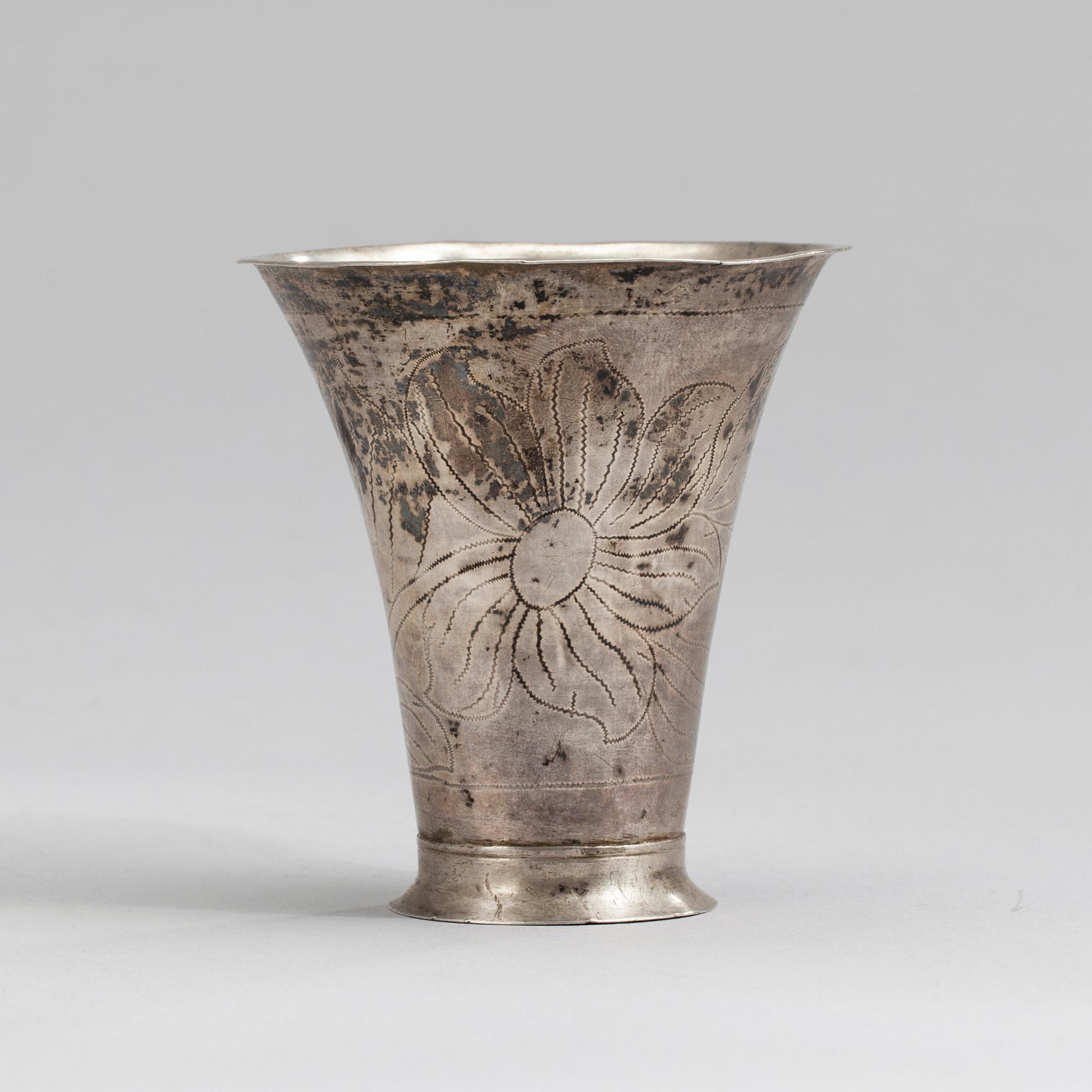 BÄGARE, silver, Peter Törnqvist, Tavastehus 1786, vikt 27 g.