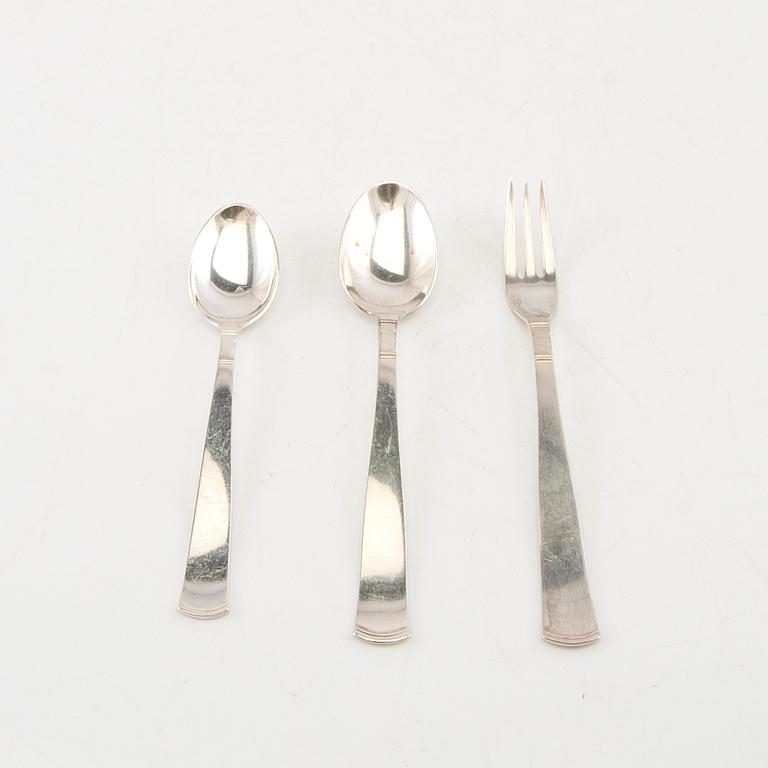 Jacob Ängman, bestick 88 delar, silver, "Rosenholm", GAB, Eskilstuna, 1950/70-tal.