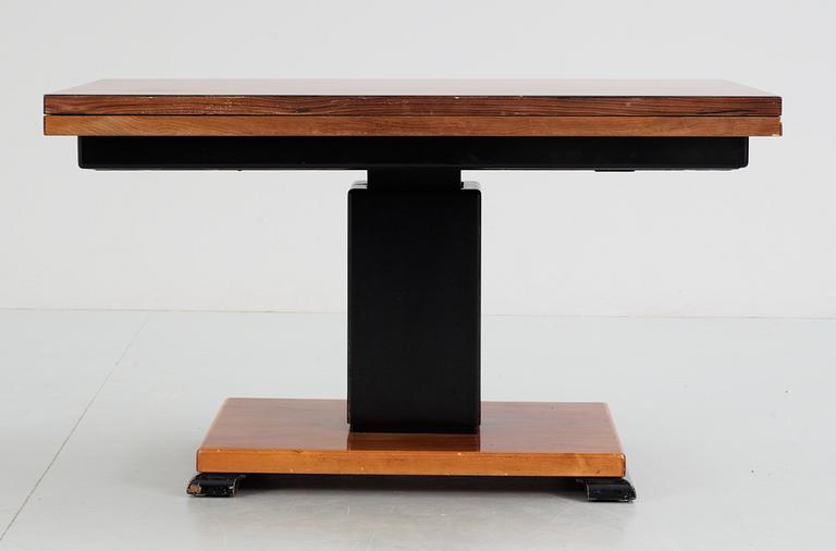 An Otto Wretling birch, palisander and black stained wood table, Umeå 1930's, for K.A. Andersson, Sala.