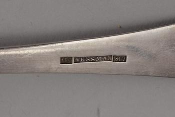 PARTI SILVER, 6 delar, bland annat Wessman, 1862. Vikt ca 360 gram.