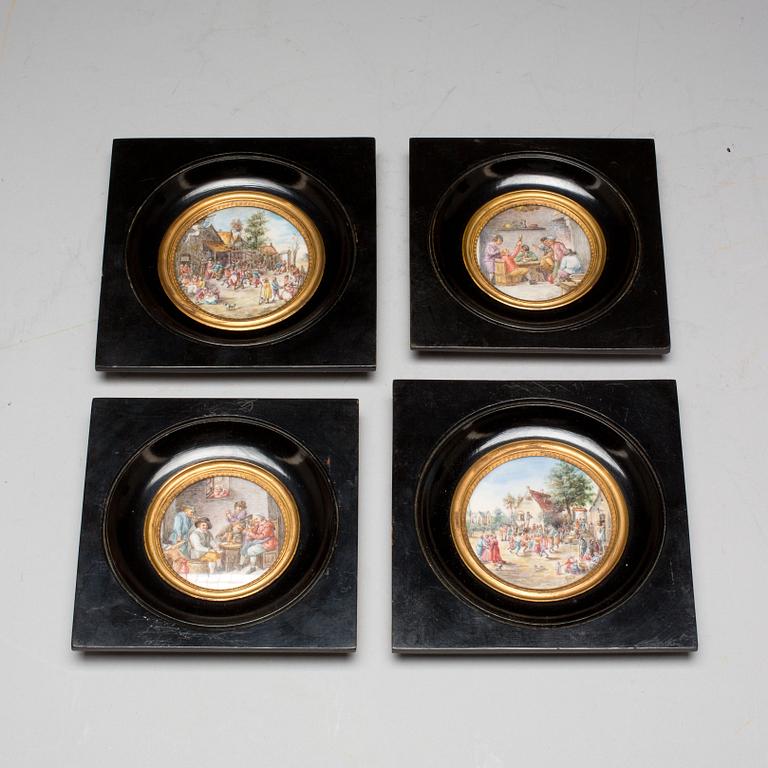 MINIATYRER, 4st. 1800/1900-tal.