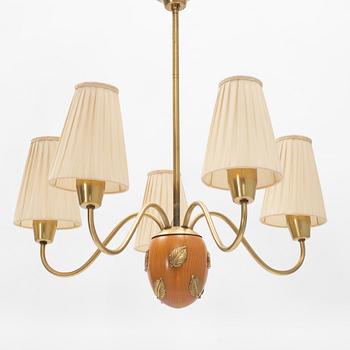 Hans Bergström, a model '10/5' ceiling lamp, Ateljé Lyktan, Sweden, 1940's-50's.