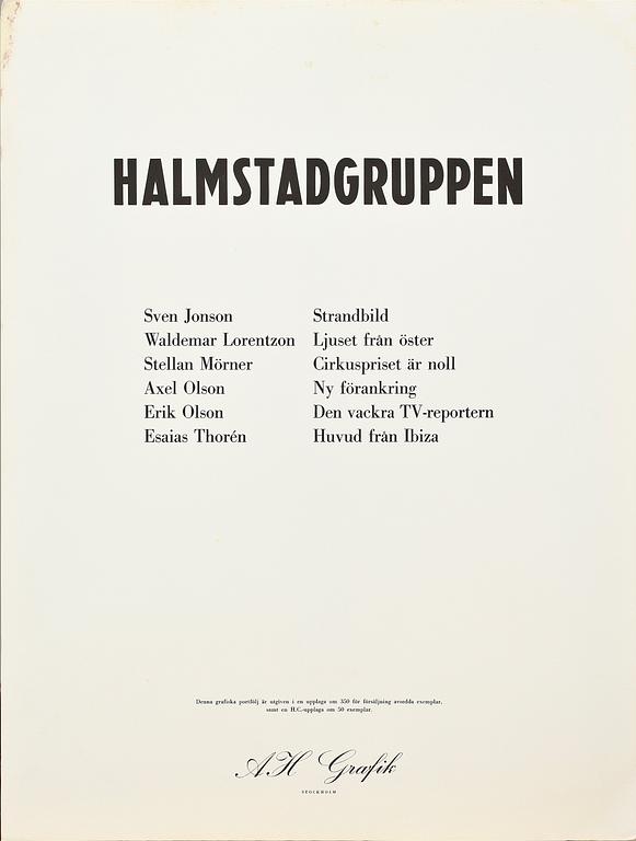 FÄRGLITOGRAFIER, 6 st, i mappen  "Halmstadgruppen", sign o numr. "315/350".