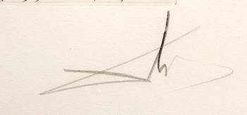 Salvador Dalí, torrnålsetsning signerad och numrerad 27/150.