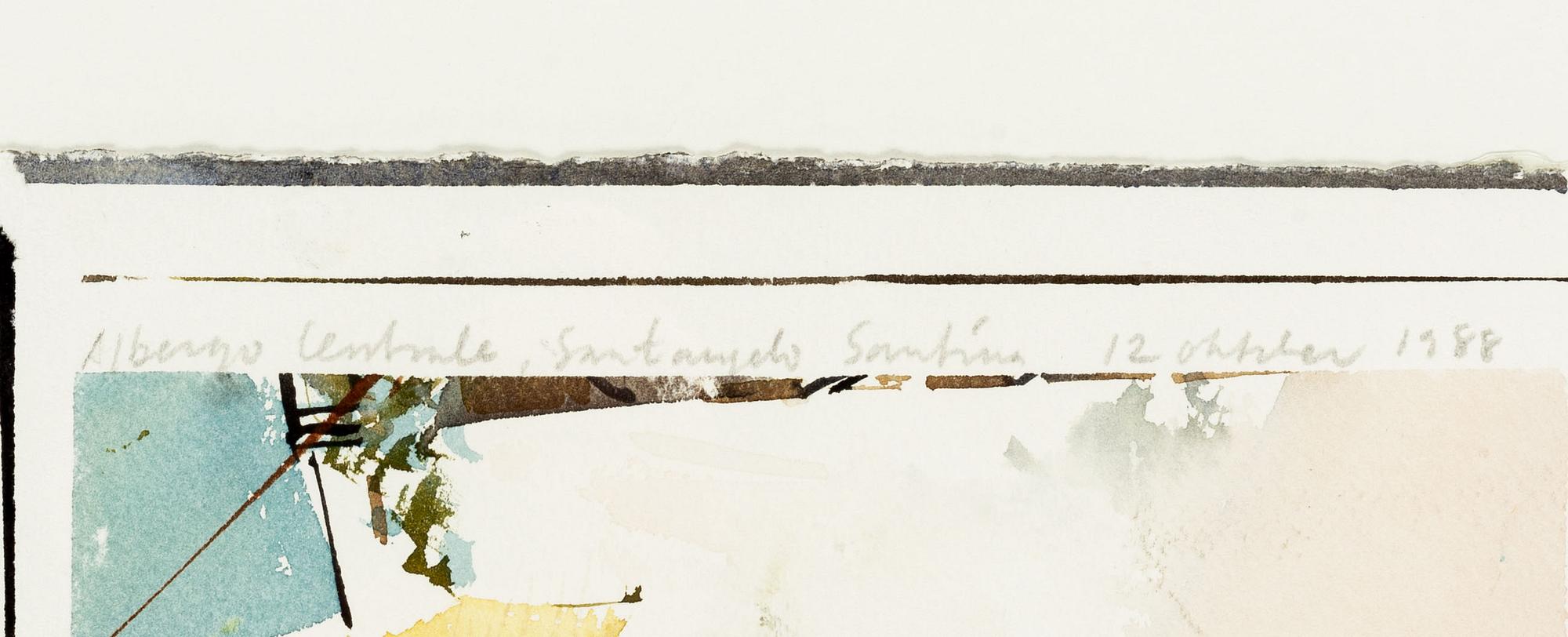 Lars Lerin, watercolor, signed and dated 1988.