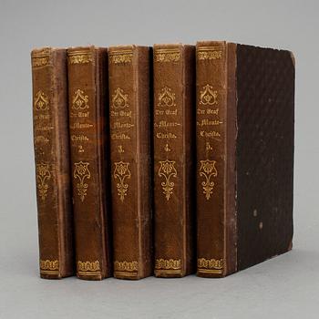 ALEXANDRE DUMAS, 5 volymer, "Der Graf von Monte-Christo", Grimma, 1846.