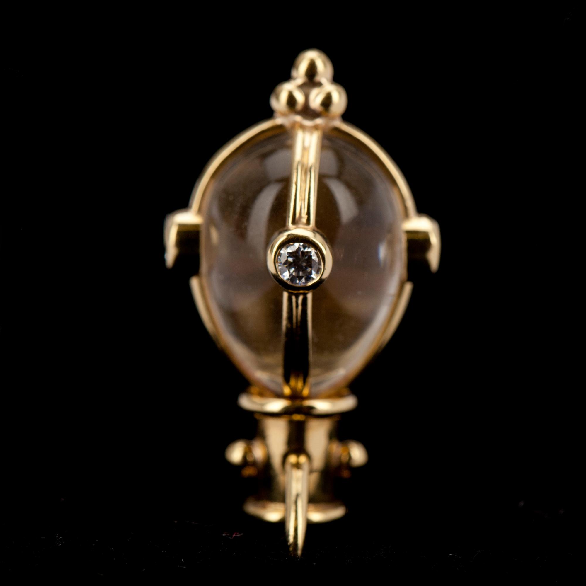 HÄNGE, guld 18K, bergskristall med små diamanter, tot. 0,05 ct. TEMPLE ST. CLAIR, USA. Vikt. 4,1 g.
