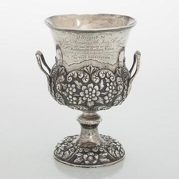 Skål på fot, sterling silver, John Evans II,  London England 1838.