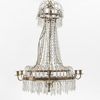 A Gustavian style chandelier, from around the year 1900.
