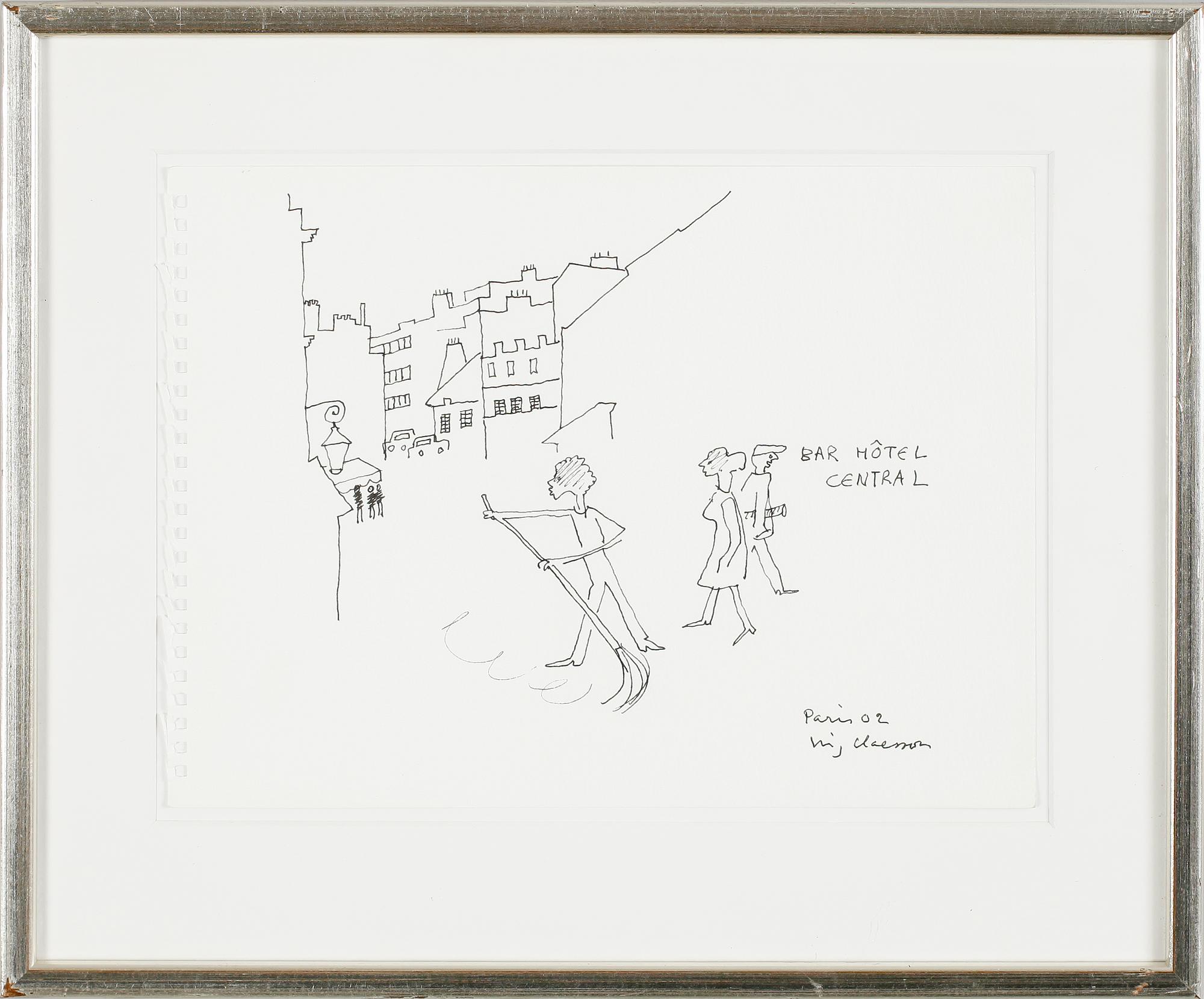 STIG CLAESSON (SLAS), tuschteckning, sign och dat Paris 02.