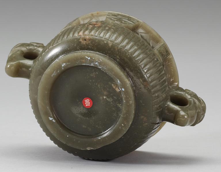 A nephrite censer, Qing dynasty.