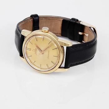 ARMBANDSUR, guld på stål, Omega Automatic Seamaster, 1950-/60-tal.