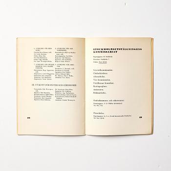 Stockholm Exhibition 1930, catalogue and brochures, three pieces, provenance Gunnar Asplund.