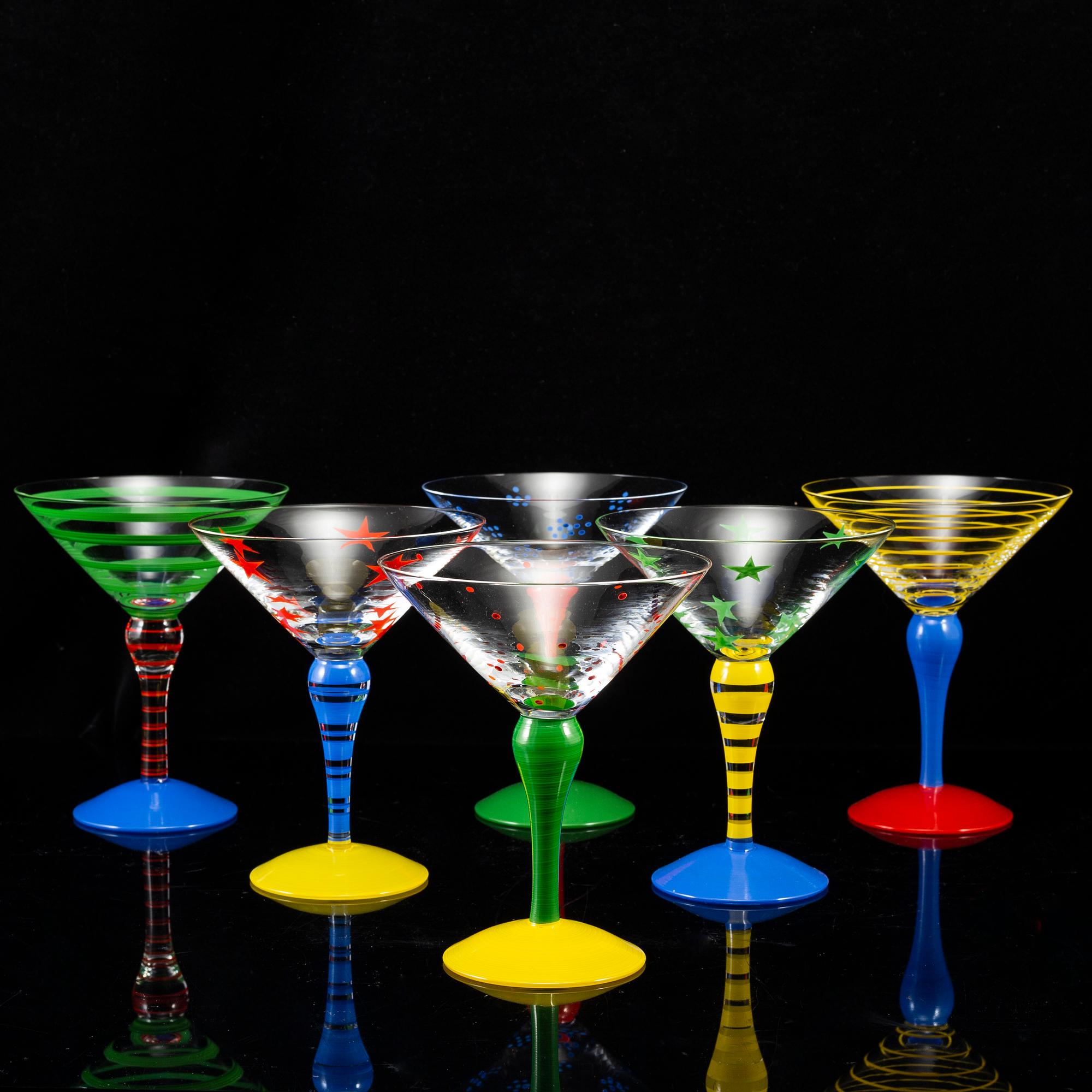 ANNE NILSSON, cocktail/martiniglas, 6 st, glas, "Clown", Orrefors.