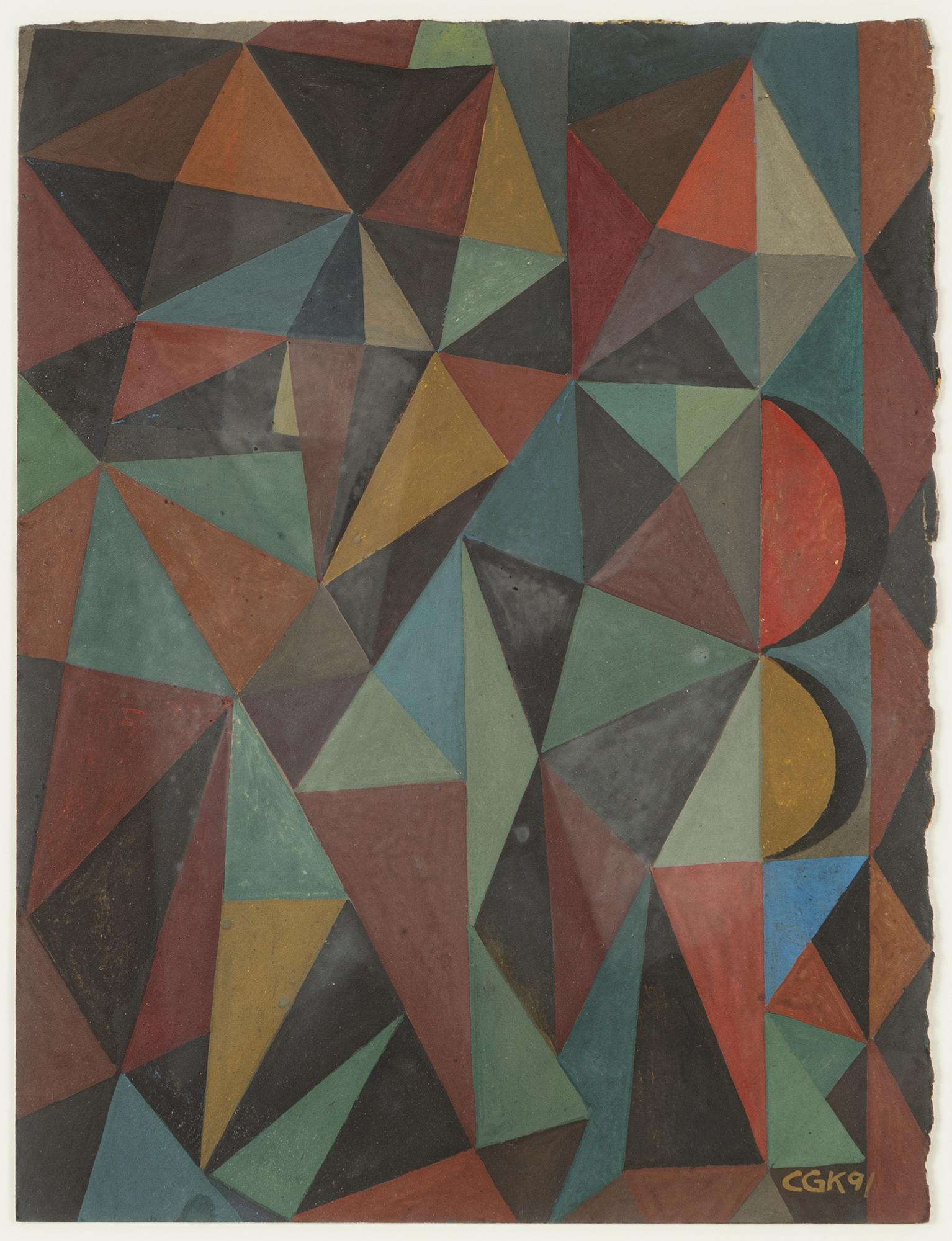 C Göran Karlsson, tempera om paper-panel, signed and dated -91.