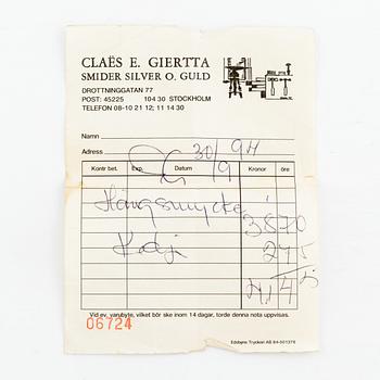 Claës E. Giertta, hänge silver med agat,  med kedja, silver, Stockholm 1994.