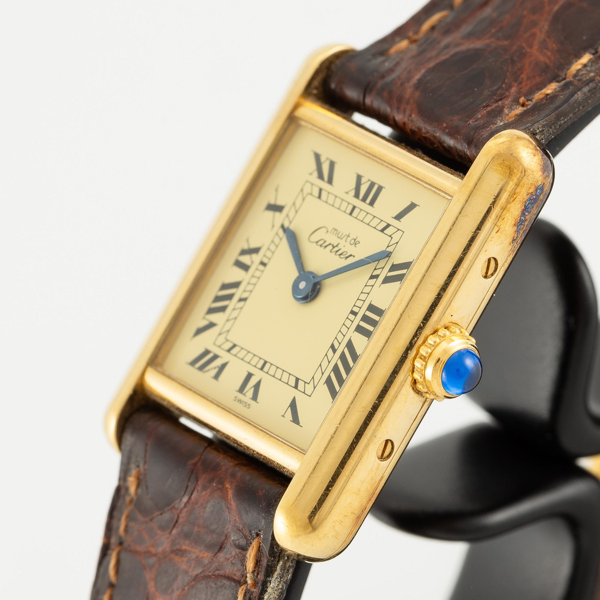 must de Cartier, Tank, armbandsur, 20,5 x 20 (28) mm.