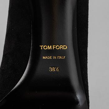 TOM FORD, a pair of black suede hight heel shoes, size 38½,