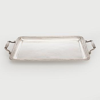 K. Fabergé, a silver tray, Saint Petersburg 1898-1903.