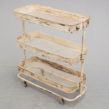 A metal trolley.