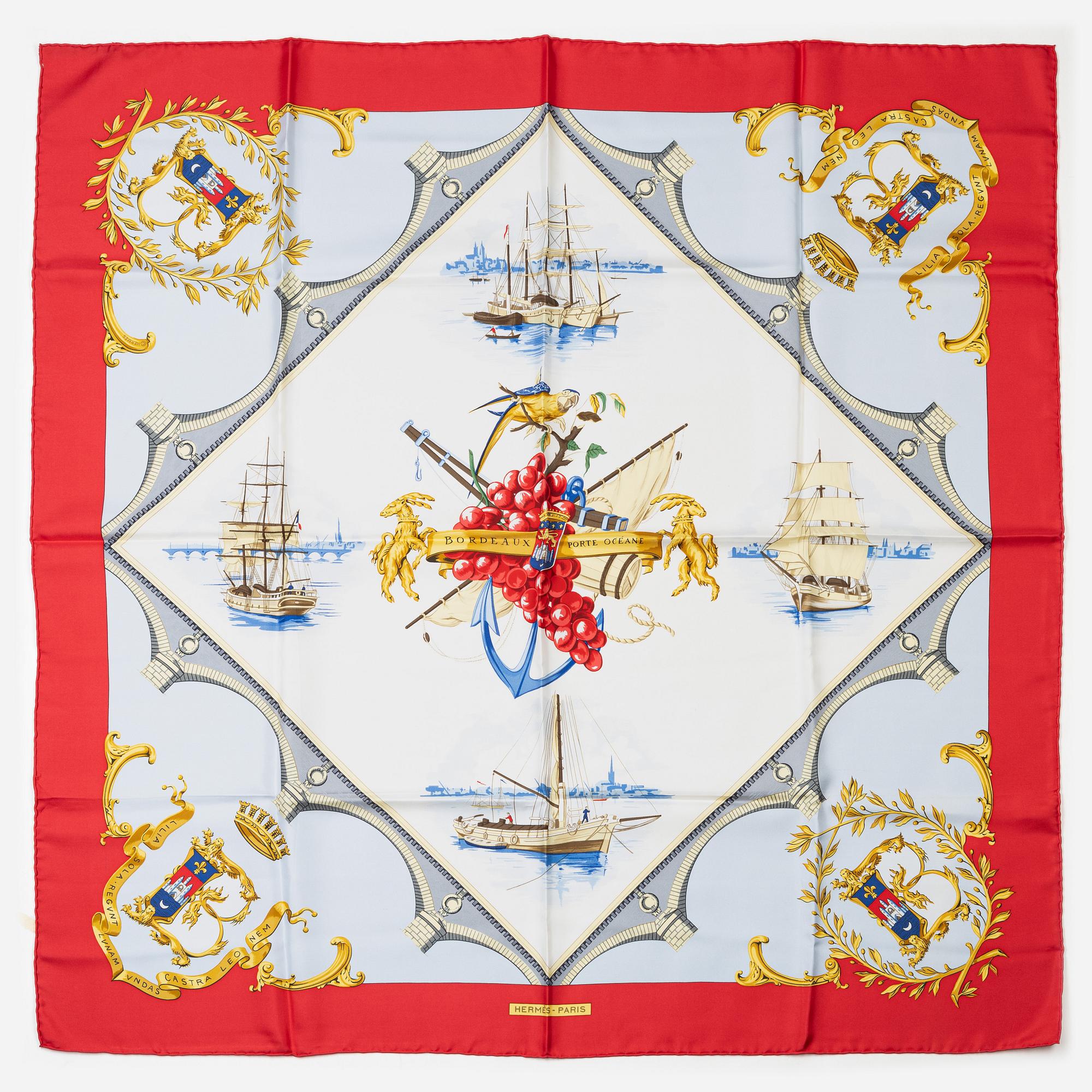 Hermès, scarf, "Bordeaux Porte Océane".