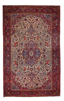 296. A rug, a semi-antique silk Kashan, ca 212,5-214,5 x 134,5-135,5 cm.