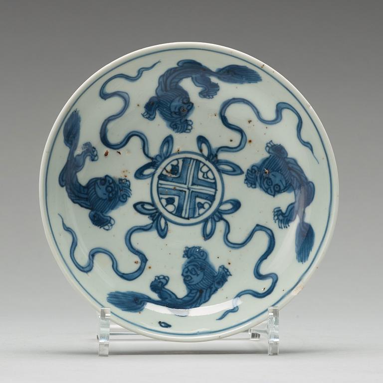 A set of nine blue and white dishes, Ming dynasty, Wanli (1572-1623).