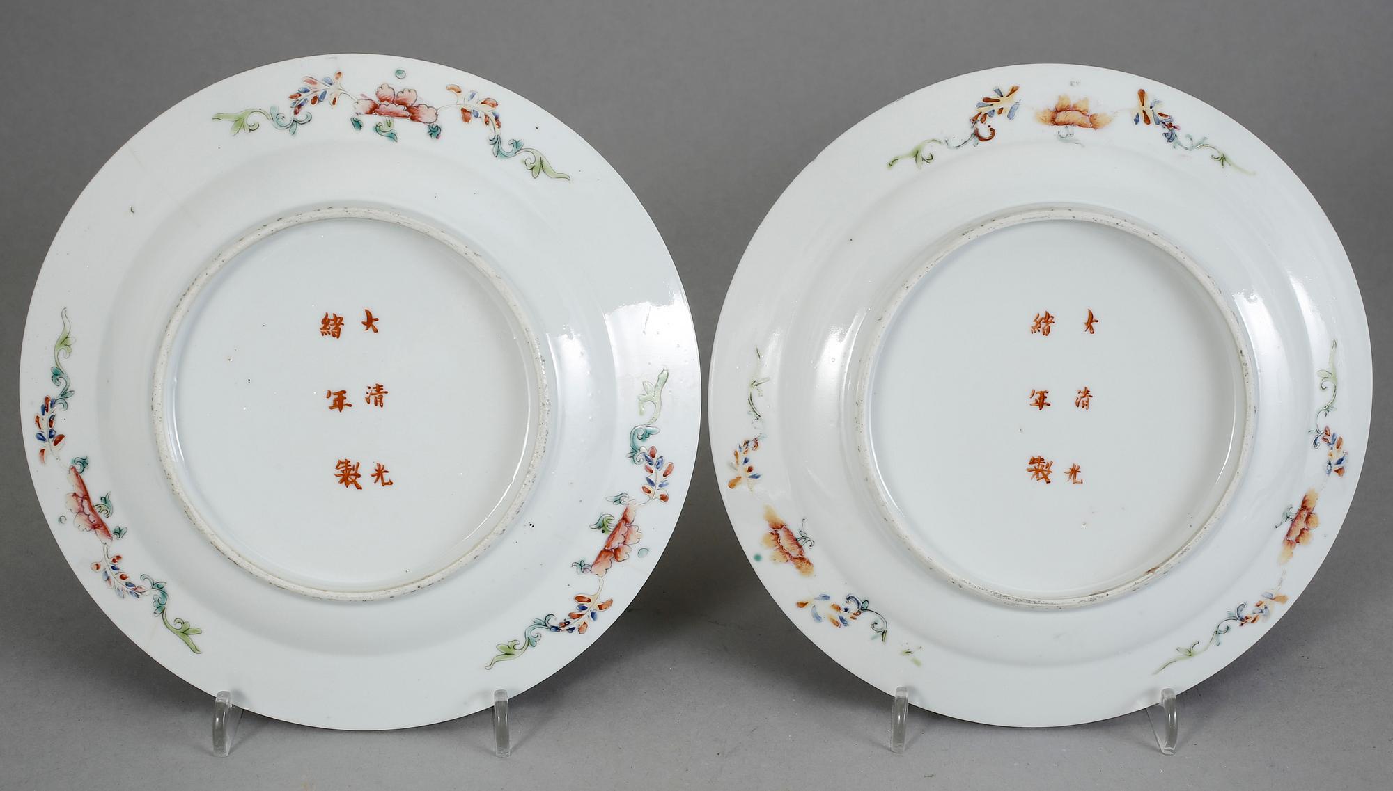 FAT, 4 st, porslin, Guangxu, omkring år 1900.