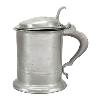 A PEWTER TANKARD,