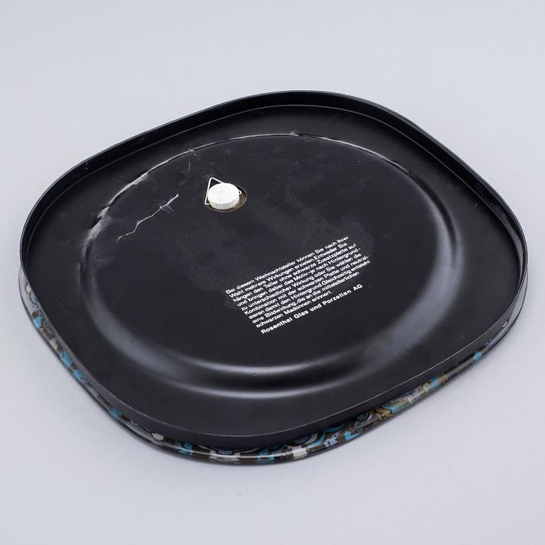 Five glass plates, designed by Bjørn Wiinblad for Rosenthal Studio Linie, 1970/80s.