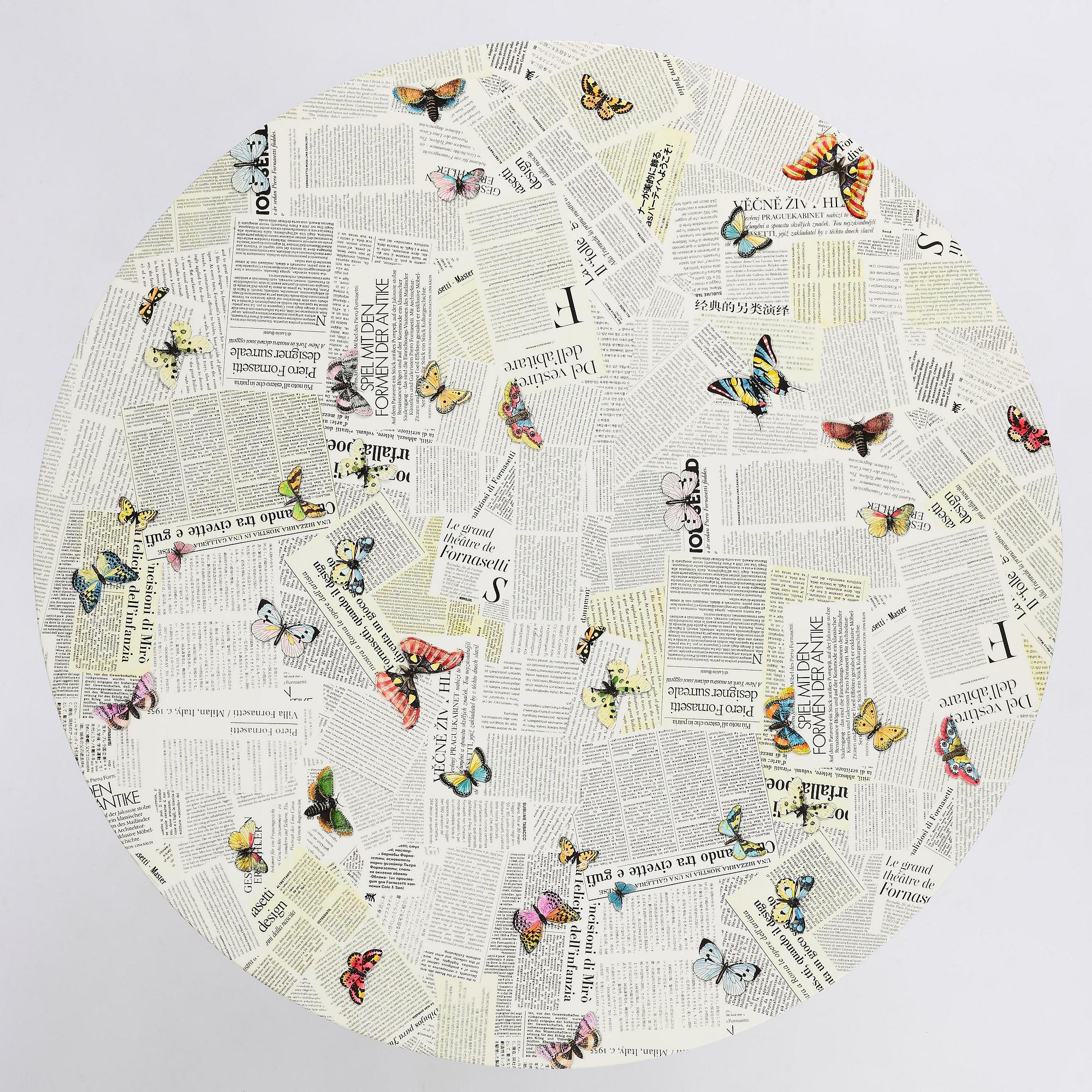 an "Ultime Notizie" table, Fornasetti, Milan, 2019.