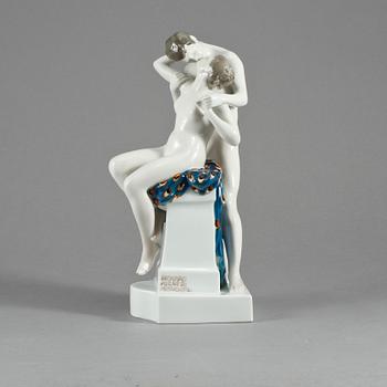 FIGURIN, porslin, signerad Richard Aigner, Rosenthal, München, 1900-talets andra hälft.