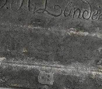 Six late Gustavian pewter candlesticks by P. H. Lundén, master in Lidköping 1797-1834.