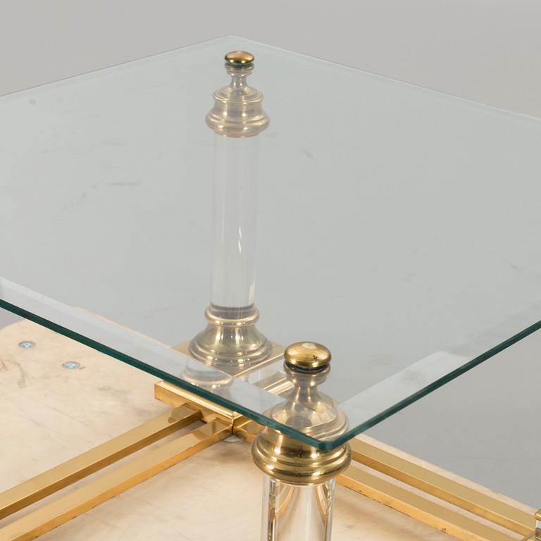 A GLAS TOP COFFEE TABLE END OF 20TH CENTURY.