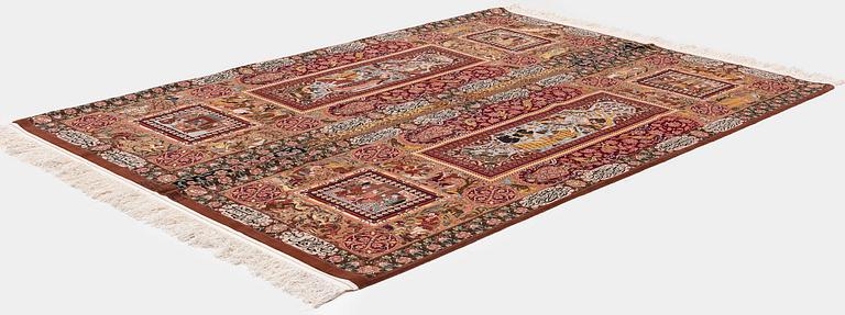 Matta, Isfahan, centrala Persien, part silk, signerad, ca 270 x 185 cm.