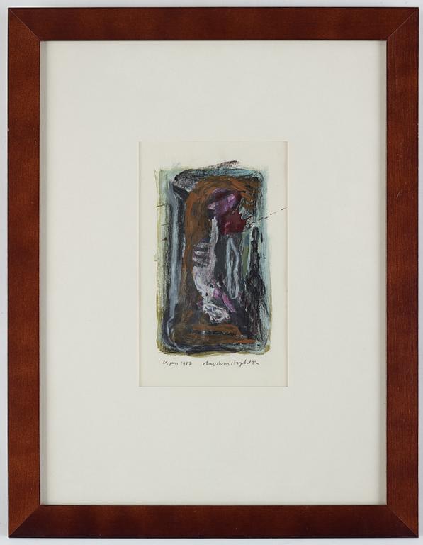 Olav Christopher Jenssen, mixed media on paper, signed and dated 24.jan.1987.