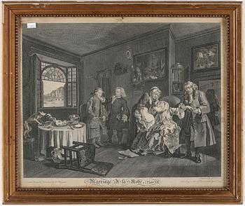WILLIAM HOGARTH, 6 stycken, kopparstick, 1745.
