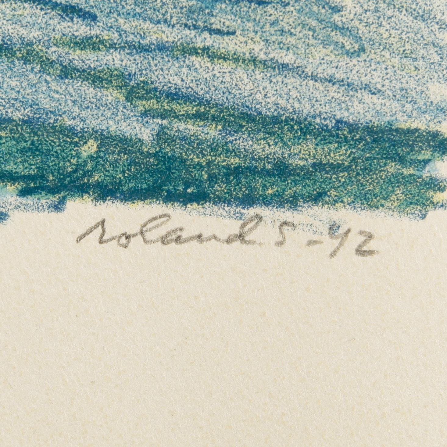 ROLAND SVENSSON, 2 st färglitografier samt bok, 1900-talets förta hälft/mitt.