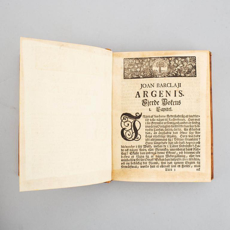 First Swedish edition of Argenis, 1740 (2 vol).